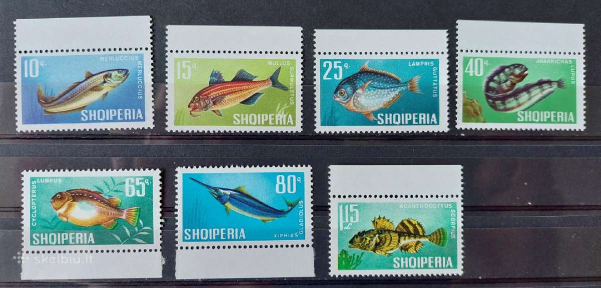 Albanija 1967 žuvis, švarus ,Michel Nr.1131-1137