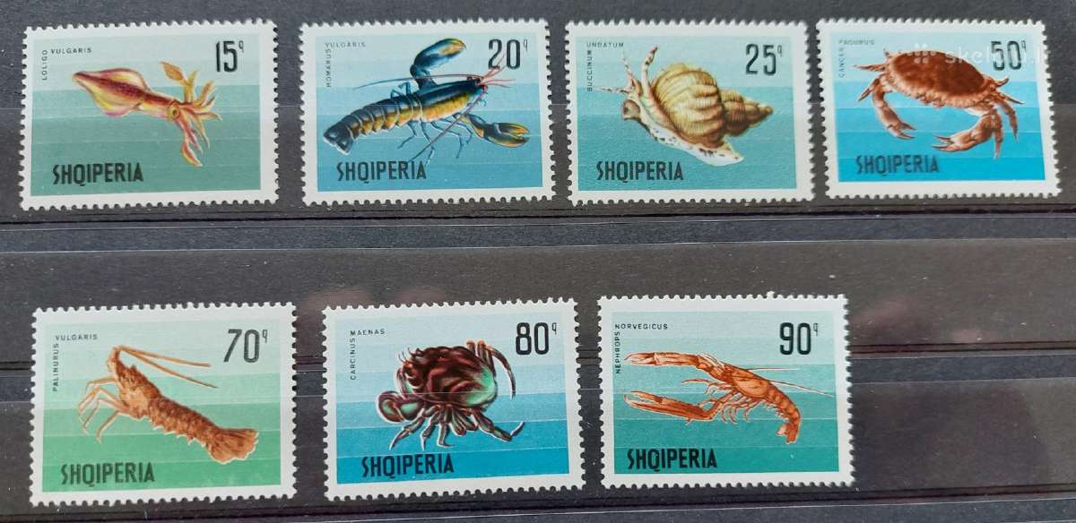 Albanija 1968 jūros fauna, švarus ,Michel Nr.1299-