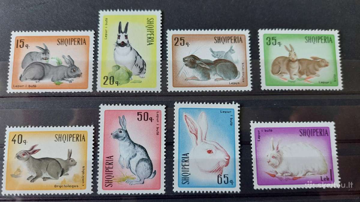 Albanija 1967 kiškiai, švarus ,Michel Nr.1193-1200