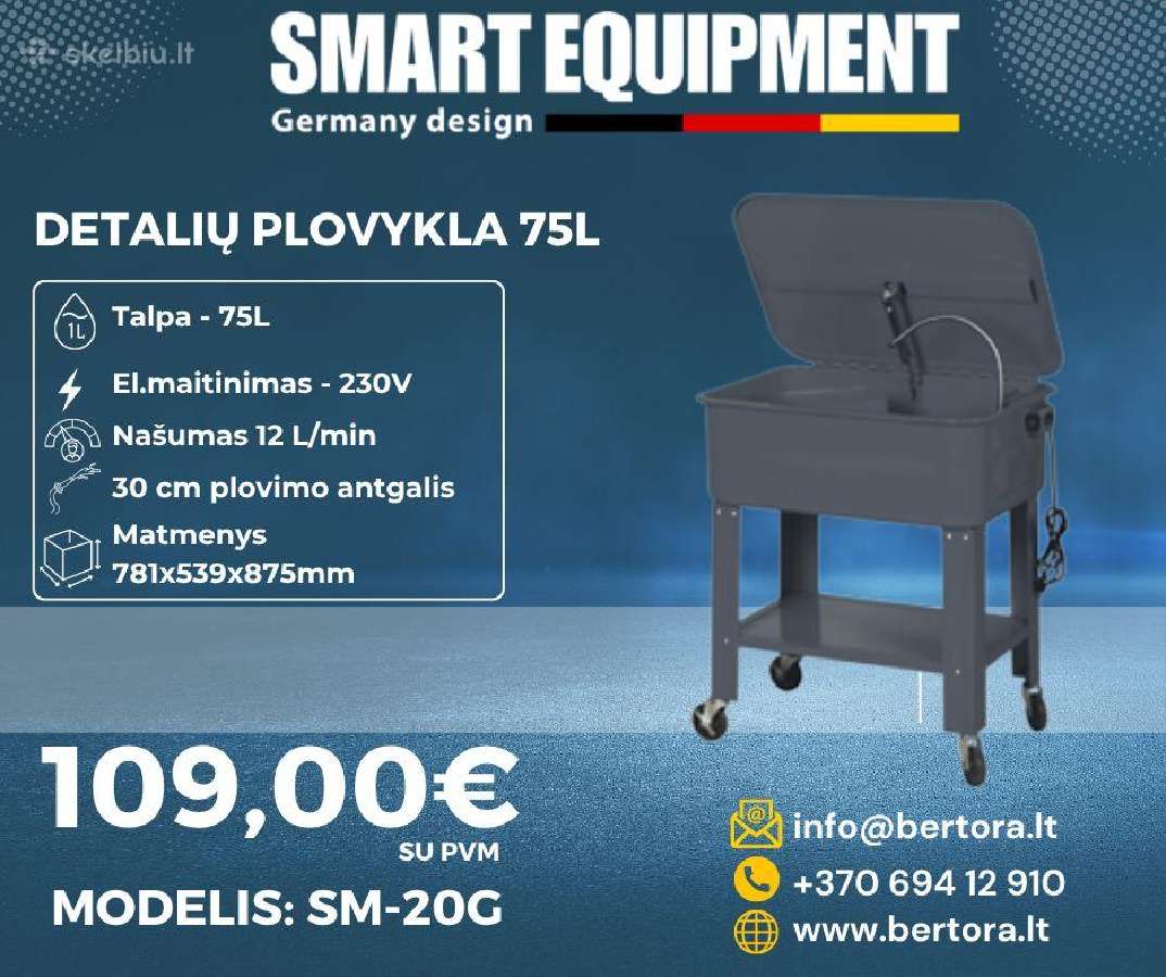 Sm-20g 75l detalių plovykla Smart Equipment