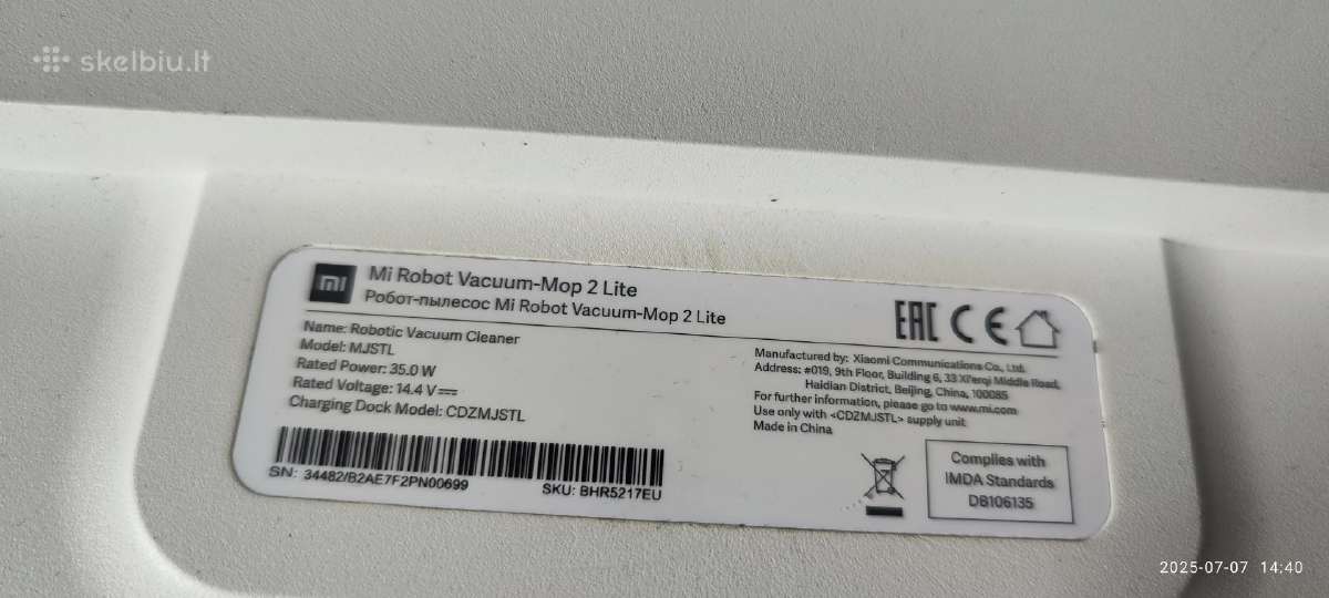 Xiaomi vakuum mop 2 lite - nuotraukos Nr. 3