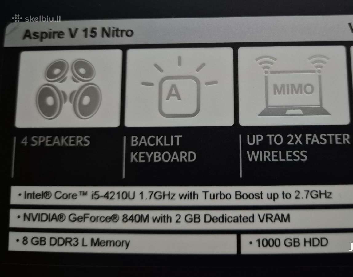 Acer Aspire V 15 Nitro - nuotraukos Nr. 5