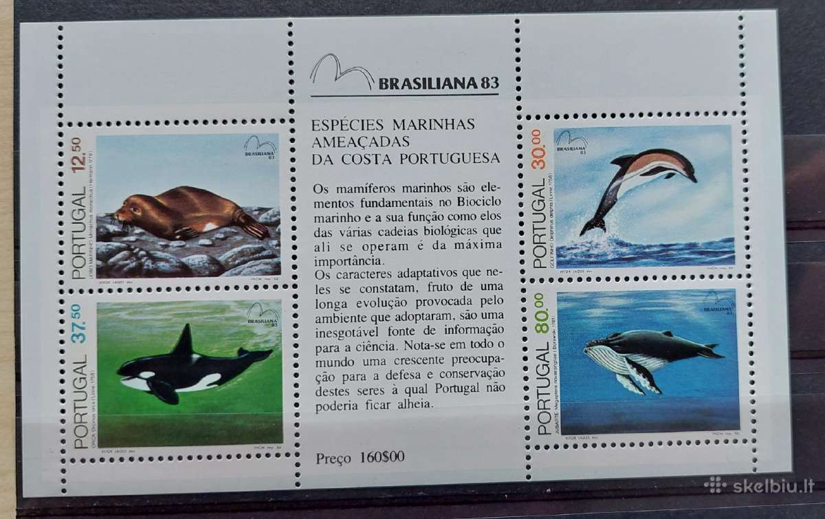Portugalija 1983 jūros fauna, švarus ,Michel Nr.bl