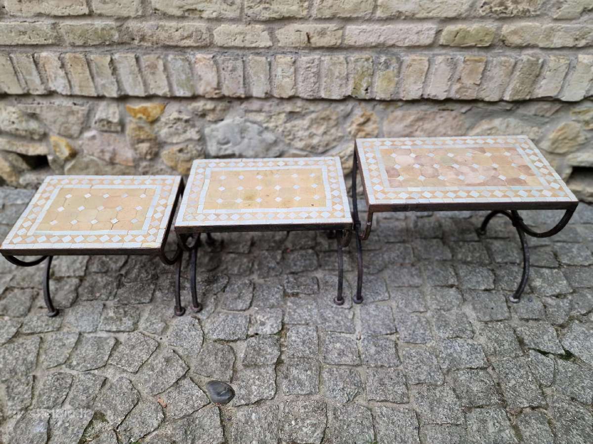 Vintažinis marokietiškų staliukų komplektas - nuotraukos Nr. 2