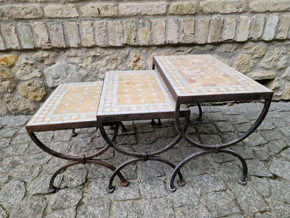 Vintažinis marokietiškų staliukų komplektas - nuotraukos Nr. 3
