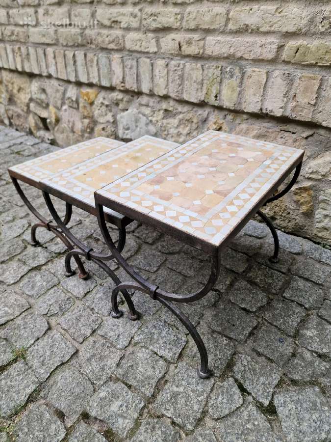 Vintažinis marokietiškų staliukų komplektas - nuotraukos Nr. 5