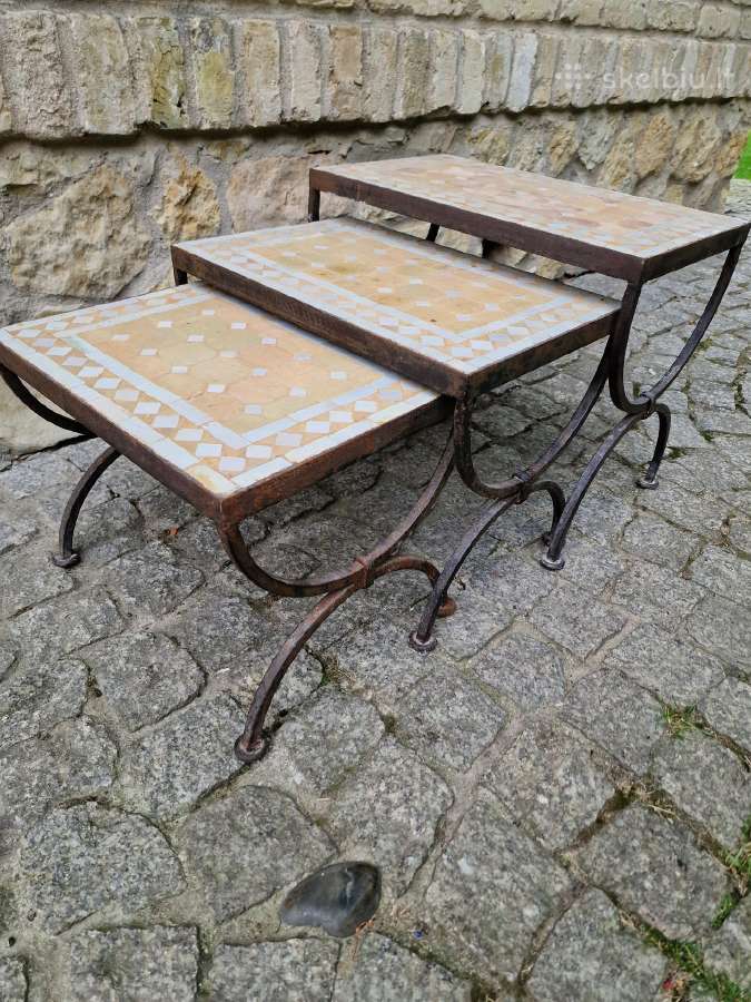 Vintažinis marokietiškų staliukų komplektas - nuotraukos Nr. 6
