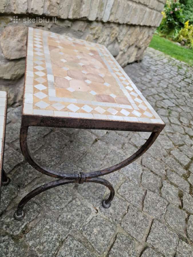 Vintažinis marokietiškų staliukų komplektas - nuotraukos Nr. 11