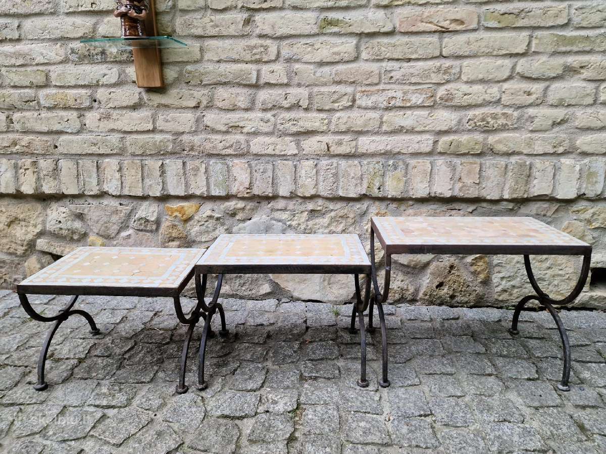 Vintažinis marokietiškų staliukų komplektas - nuotraukos Nr. 12