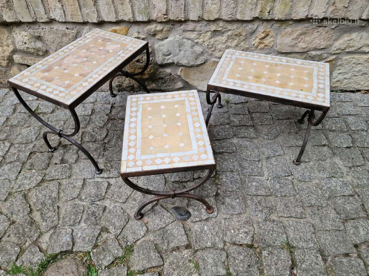 Vintažinis marokietiškų staliukų komplektas - nuotraukos Nr. 14