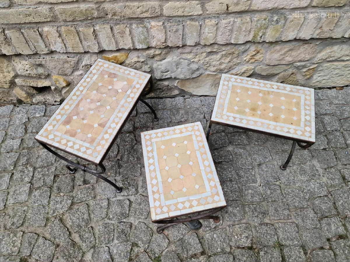 Vintažinis marokietiškų staliukų komplektas - nuotraukos Nr. 15