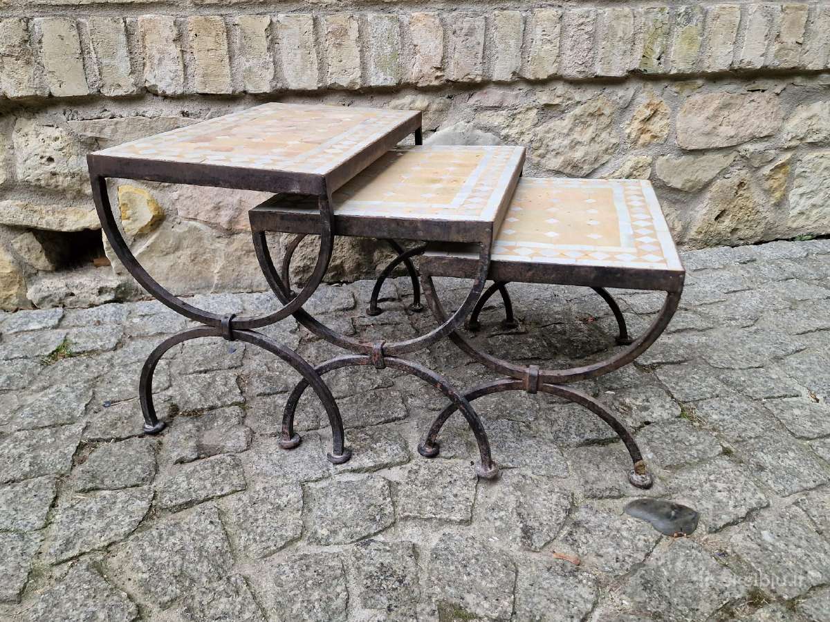 Vintažinis marokietiškų staliukų komplektas - nuotraukos Nr. 17