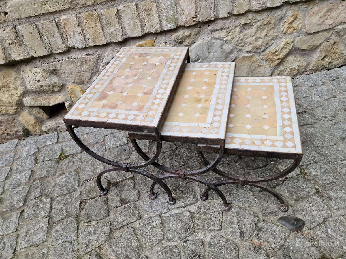 Vintažinis marokietiškų staliukų komplektas - nuotraukos Nr. 18