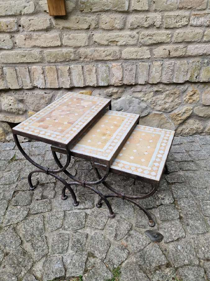 Vintažinis marokietiškų staliukų komplektas - nuotraukos Nr. 19