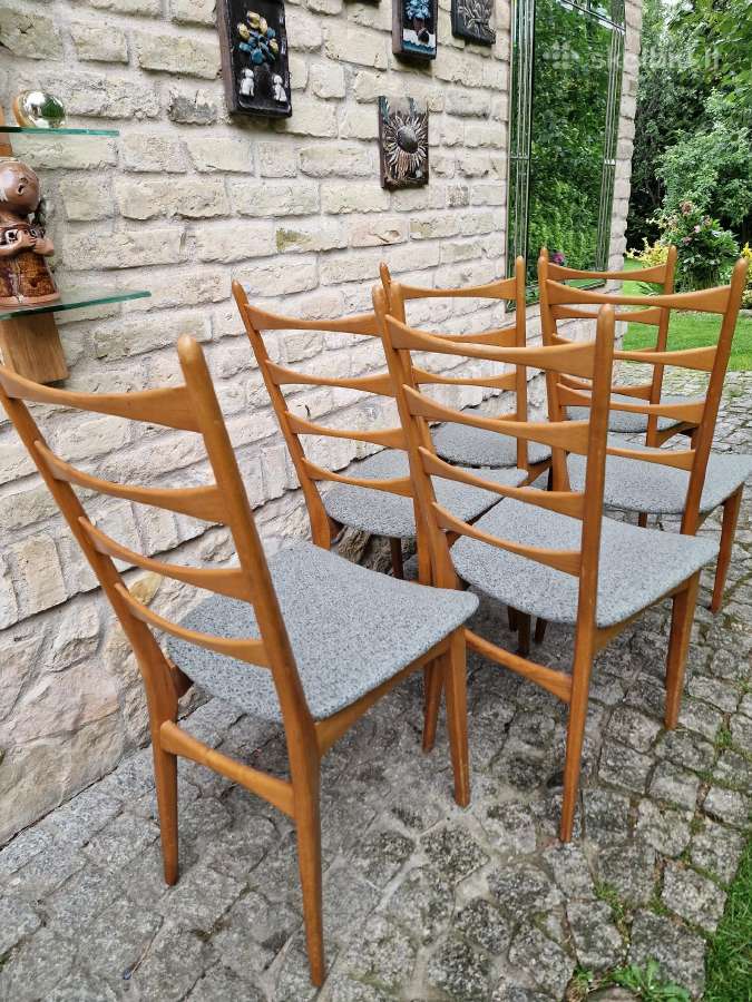 Vintažinės mid century bukmedžio kėdės