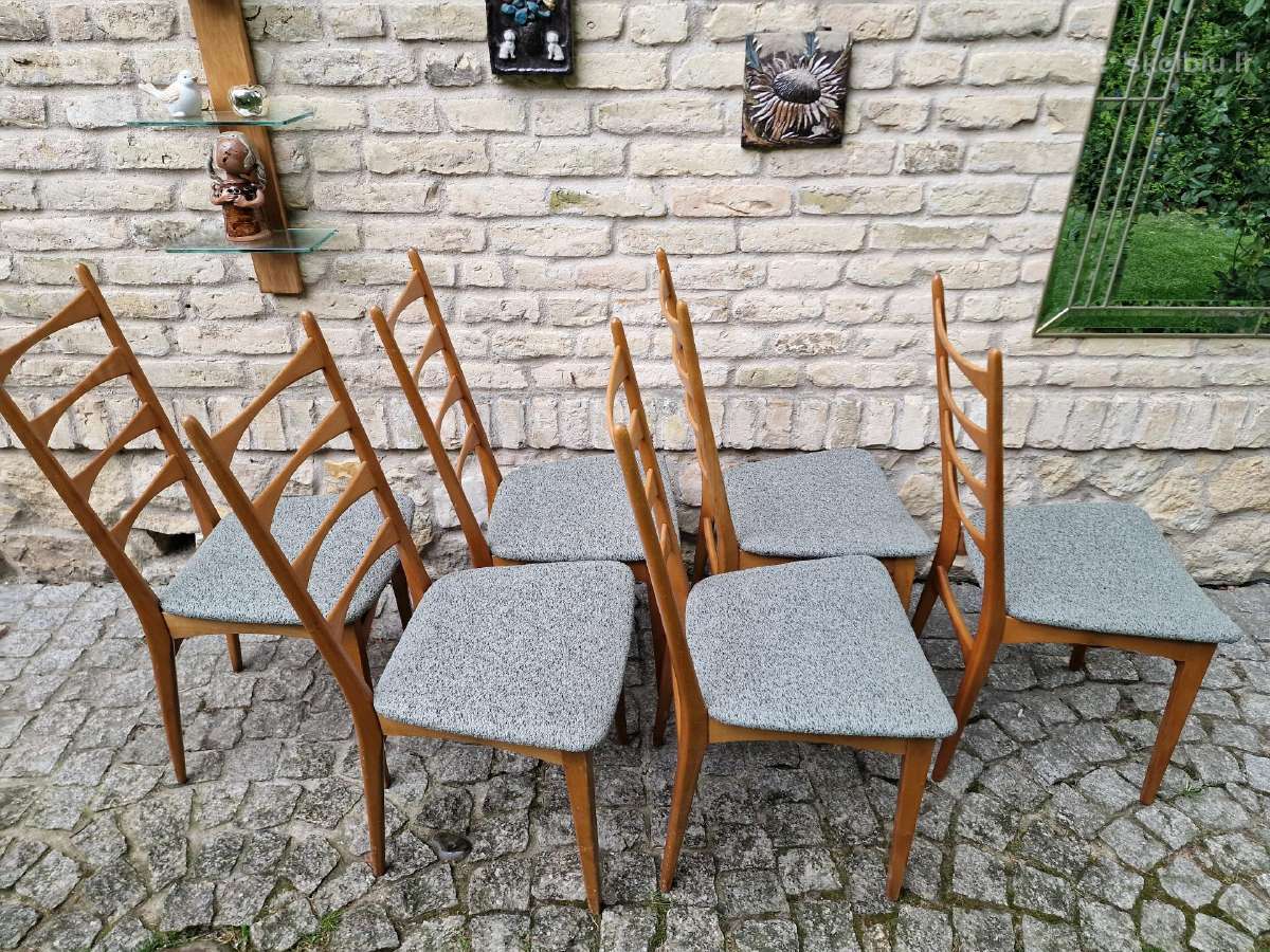 Vintažinės mid century bukmedžio kėdės - nuotraukos Nr. 2