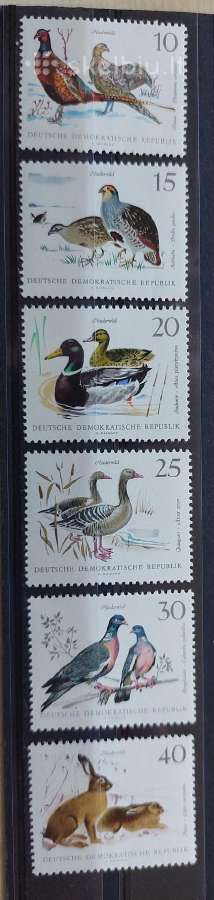 Vokietija(ddr)1968 fauna, švarus, Michel Nr1357-1