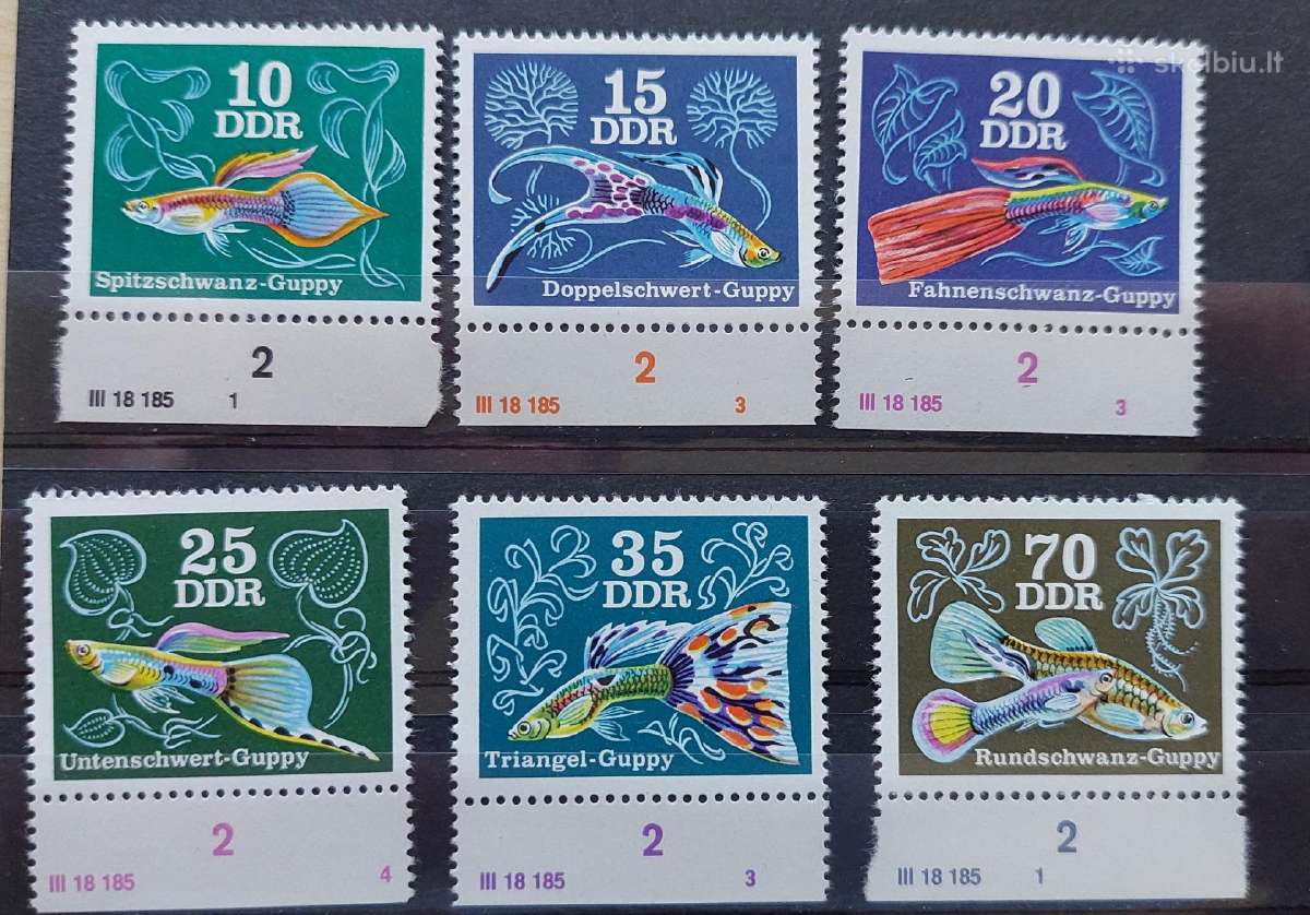 Vokietija(ddr)1976 akv.žuvis, švarus, Michel Nr21