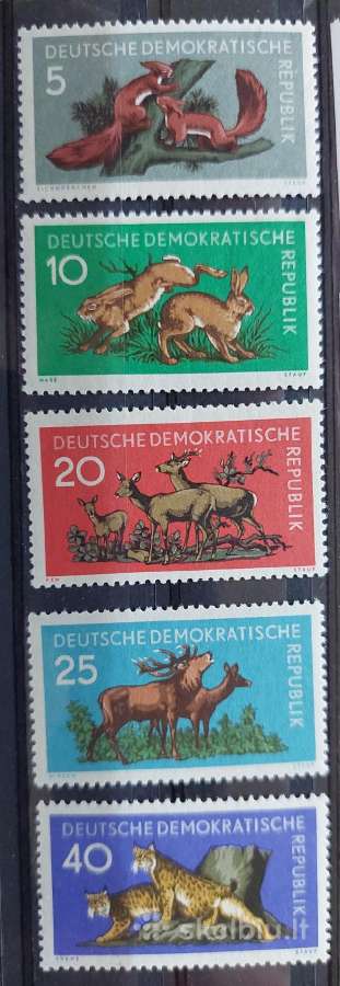 Vokietija(ddr)1959 gyvūnai, švarus, Michel Nr737-