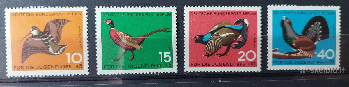 Vokietija(berlin) 1965 paukščiai , švarus, Michel