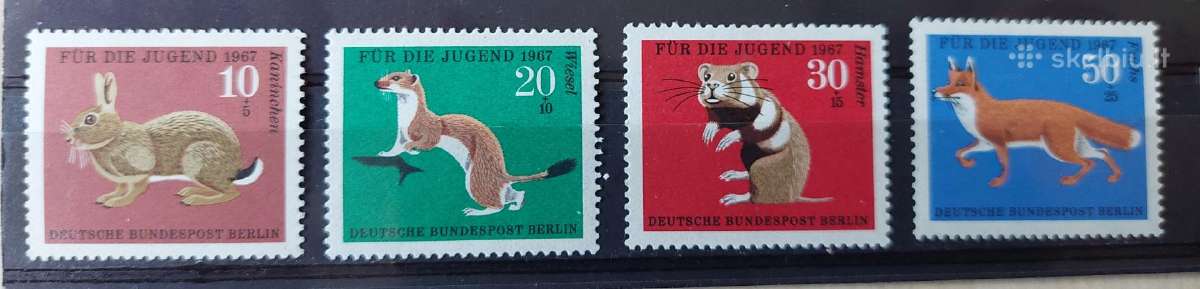 Vokietija(berlin) 1967 gyvūnai ,švarus, Michel Nr2