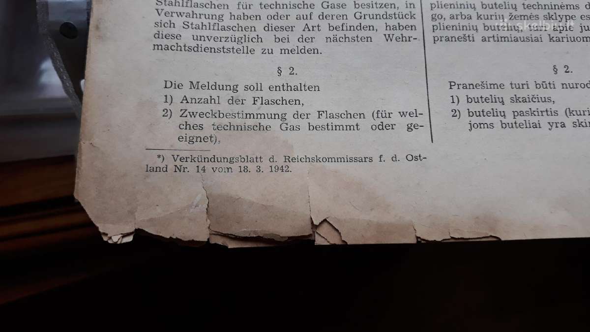 Lietuva Vokietija laikraštis Amtsblatt 1942 - nuotraukos Nr. 3