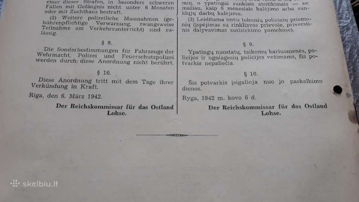 Lietuva Vokietija laikraštis Amtsblatt 1942 - nuotraukos Nr. 8
