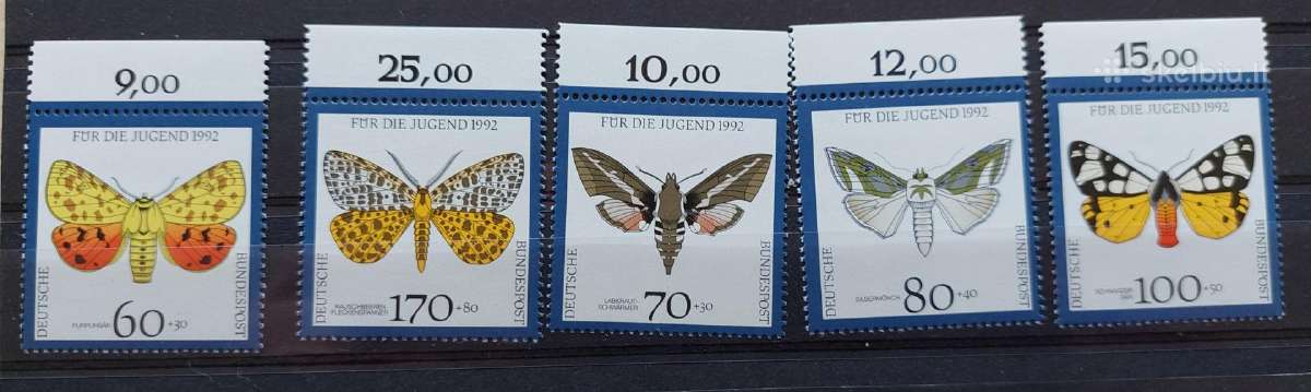 Vokietija 1992 drugeliai ,švarus, Michel Nr1602-16
