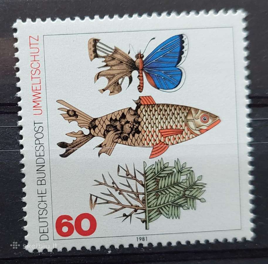 Vokietija 1981 žuvis,drugelis ,švarus, Michel Nr1