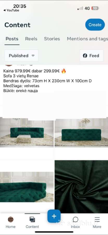 Sofa 3-jų vietų sėdima, nenaudota - nuotraukos Nr. 5