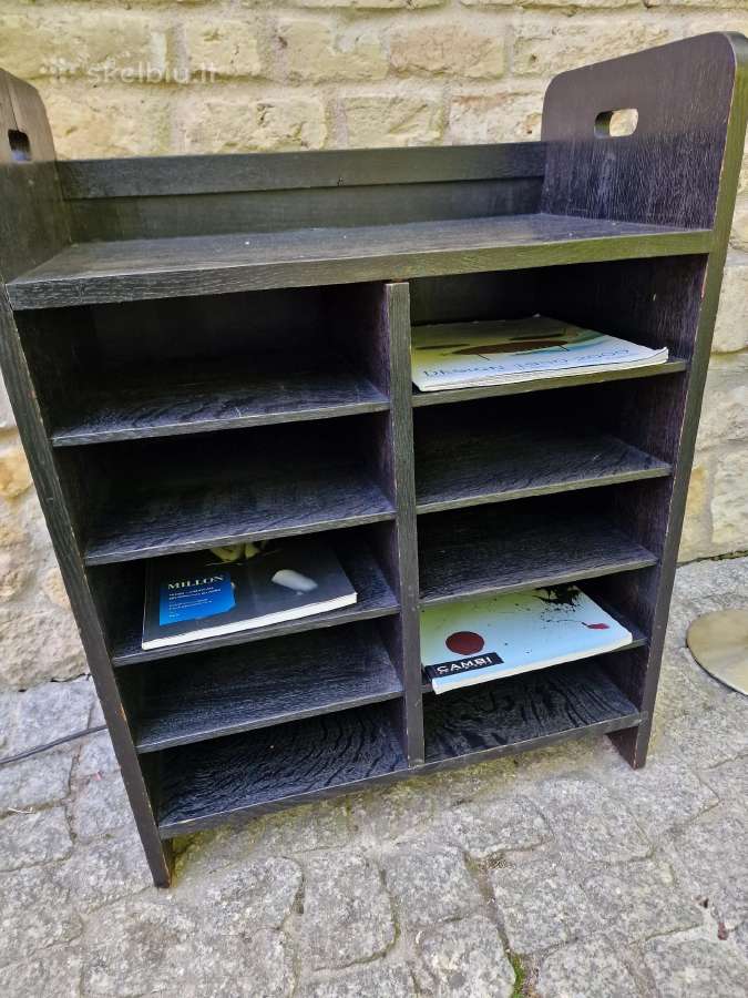 Vintažinė mid century ąžuolinė lentyna - nuotraukos Nr. 2