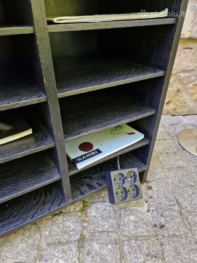 Vintažinė mid century ąžuolinė lentyna - nuotraukos Nr. 11