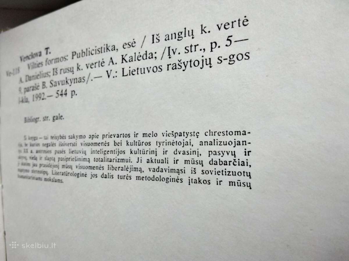 T. Venclova. Vilties formos. Eseistika ir publicis - nuotraukos Nr. 11