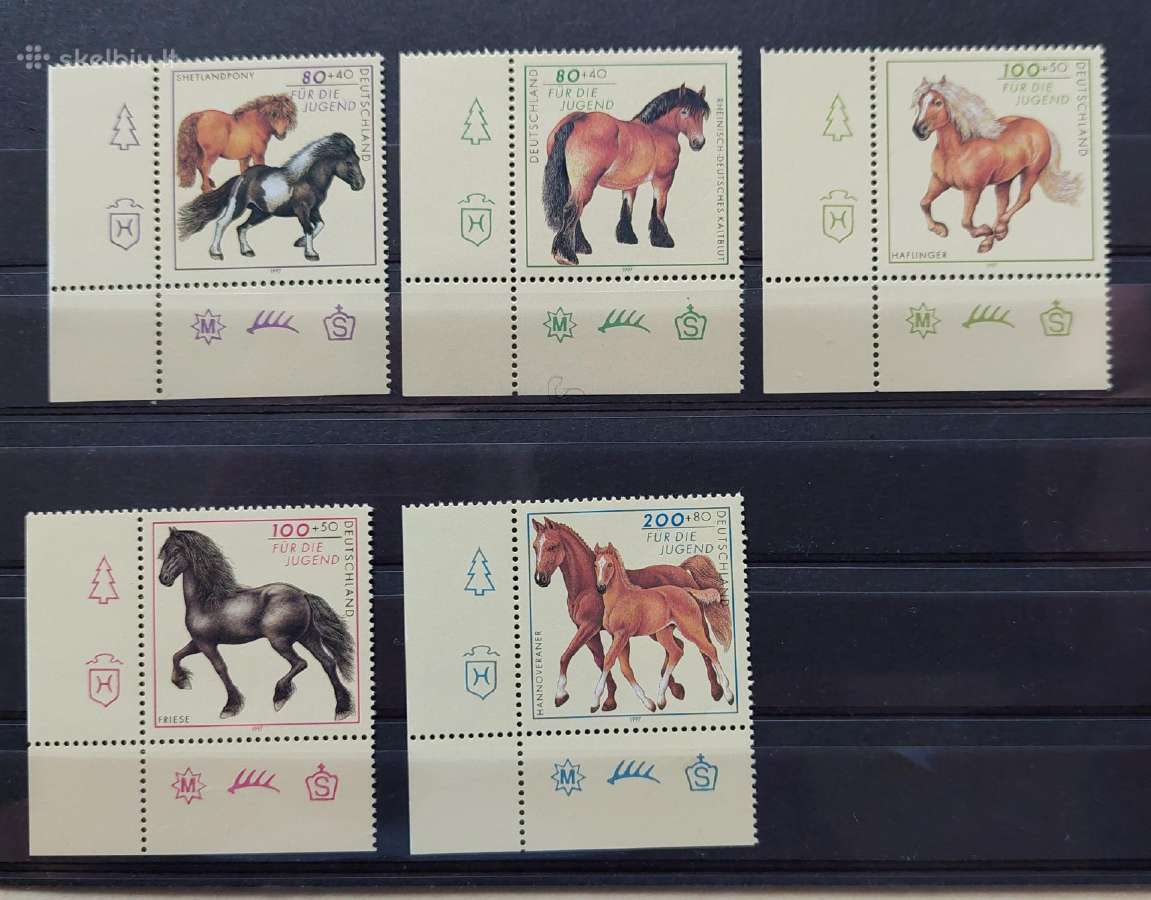 Vokietija 1997 arkliai,švarus, Michel Nr 1920-1924