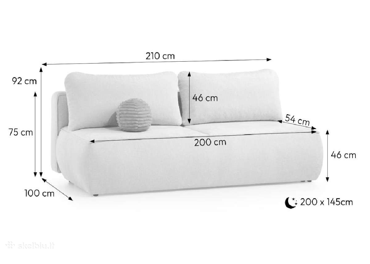 Sofa lova su patalynės dėže "Davia" - nuotraukos Nr. 3
