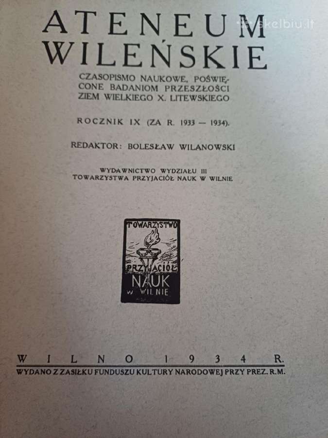 Parduodu knyga.ateneum wilenskie,1934m - nuotraukos Nr. 2