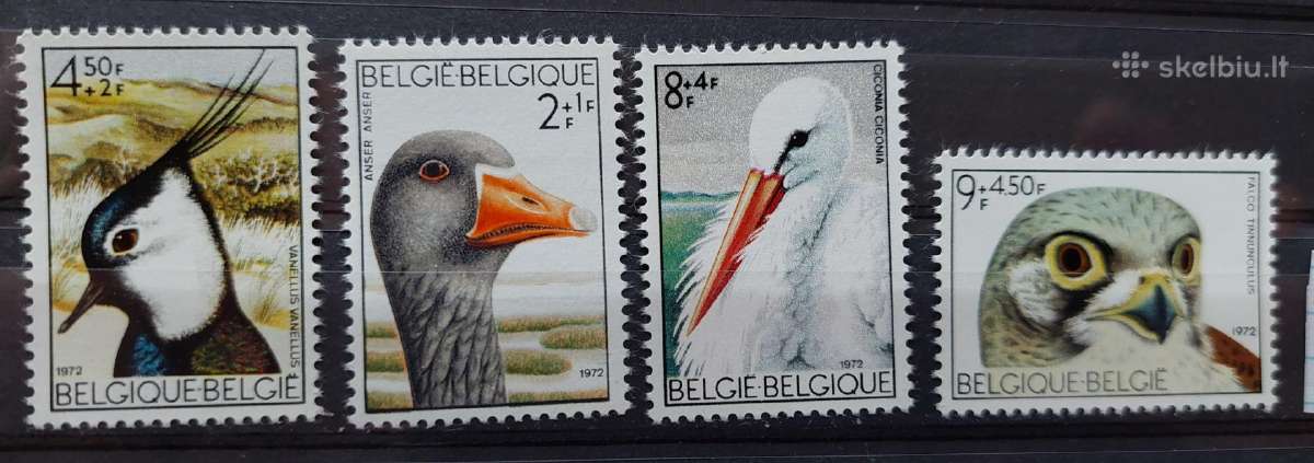 Belgija 1972 paukščiai švarus, Michel Nr 1706-1709