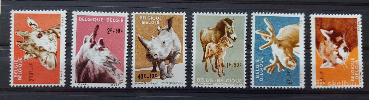 Belgija 1961 gyvūnai. švarus, Michel Nr.1242-1247