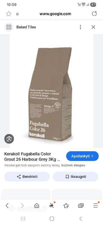 Plytelių siūlių glaistas Kerakoll 26 ir Mapei 135