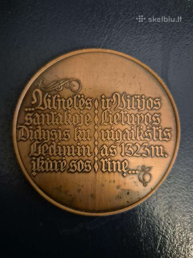 Stalo medalis Vilnius. Medalio diametras 60 mm - nuotraukos Nr. 2