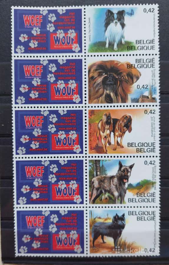 Belgija 2002 šunis švarus, Michel Nr.3114-3118