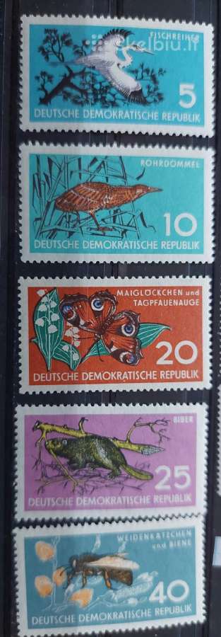 Vokietija(ddr) 1959 fauna, švarus, Michel Nr.688-6