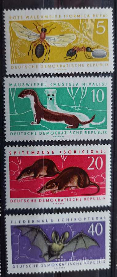 Vokietija(ddr) 1962 fauna, švarus, Michel Nr.869-8
