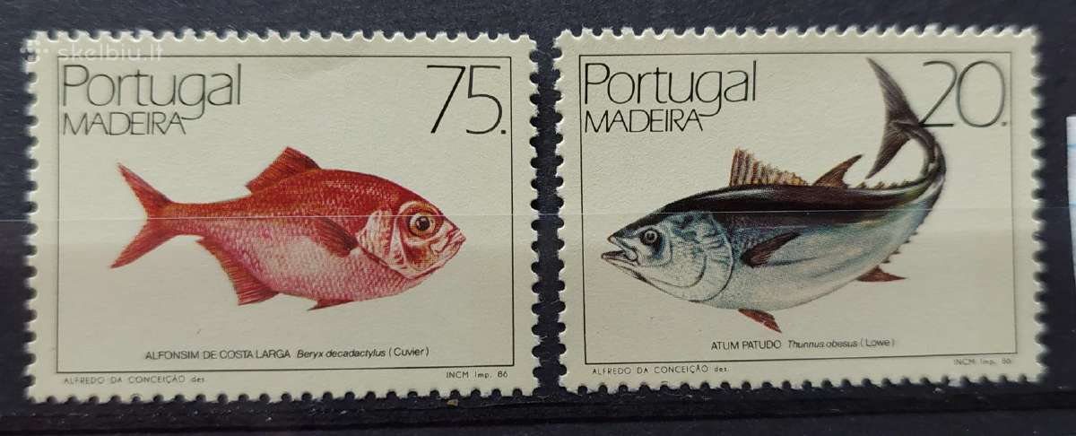 Portugalija(madeira) 1986 žuvis, švarus, Michel Nr