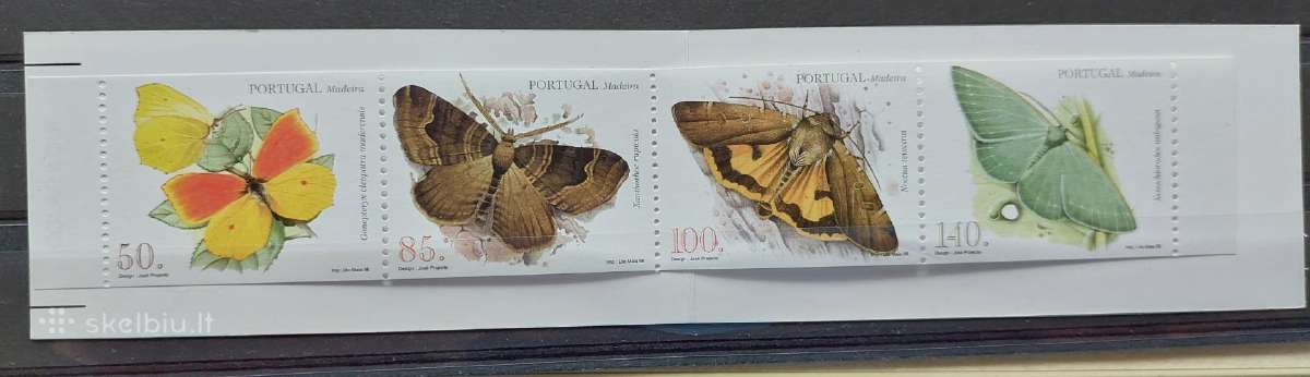 Portugalija(madeira) 1998 drugeliai, švarus, bukle