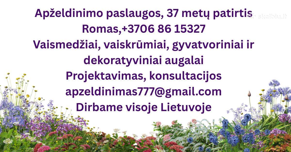 Skroblai, bukai, pušys, ligustras,gudobelės