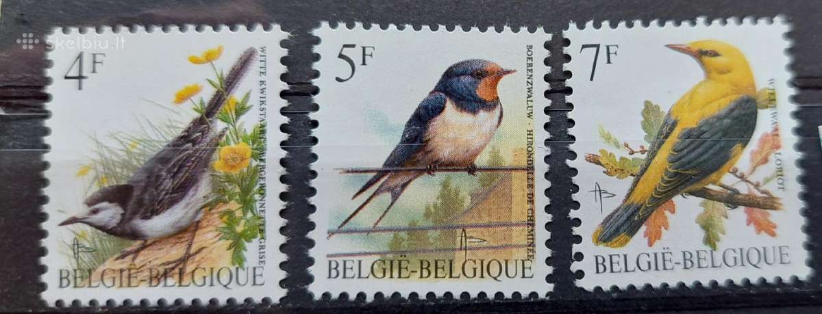 Belgija 1992 paukščiai, švarus, Michel Nr.2526-252