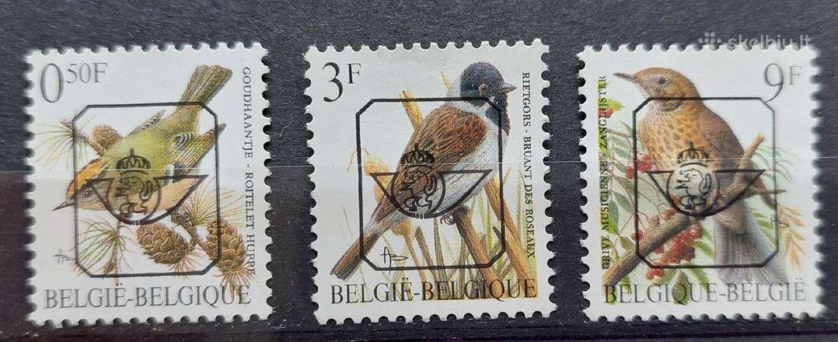 Belgija 1991 paukščiai, švarus, Michel Nr.2476-247