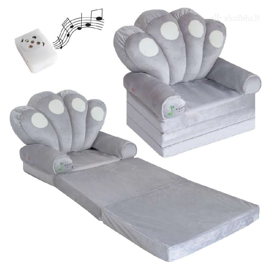 Minkštas Vaikiškas Pliušinis Foteliukas XXL 3in1 "