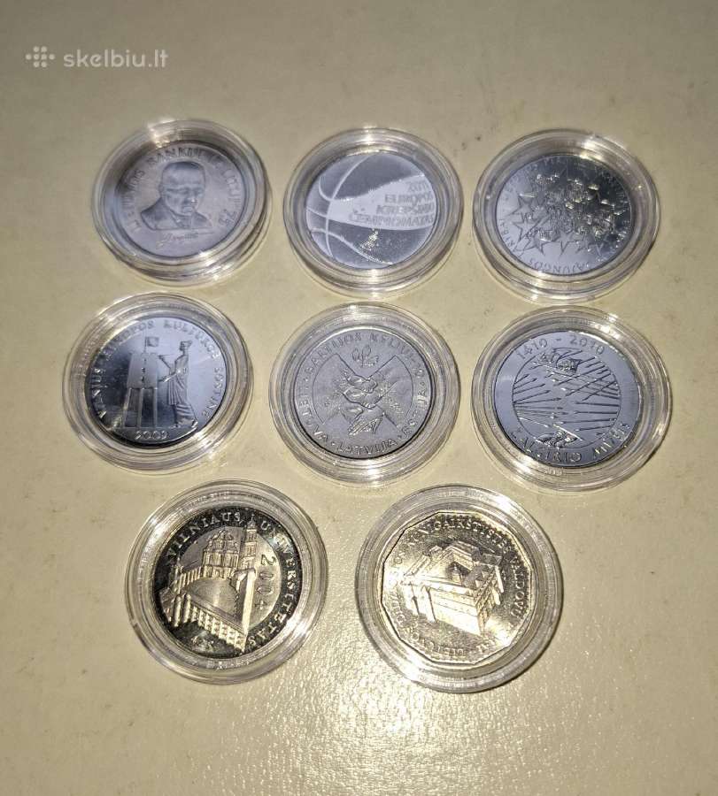 Proginių 1 lito monetų Unc rinkinys